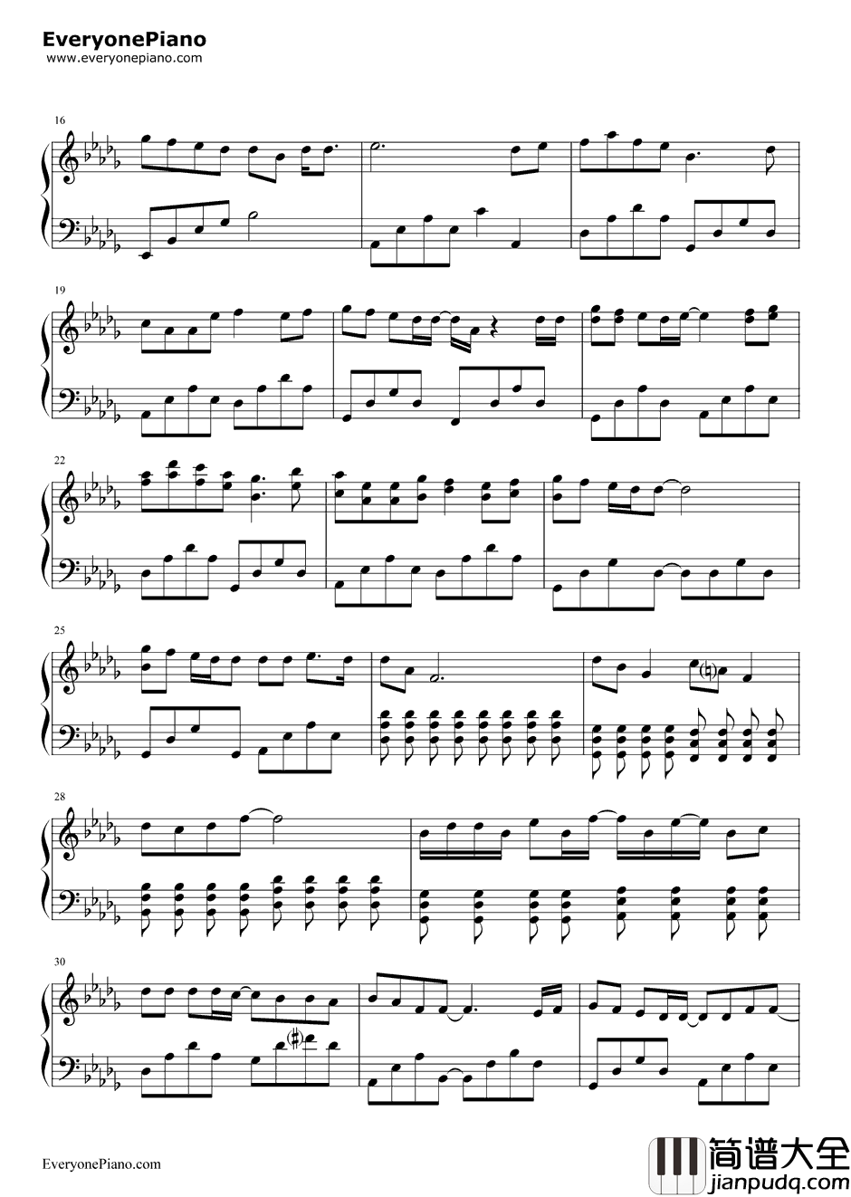 全部都给你钢琴谱_吴克群