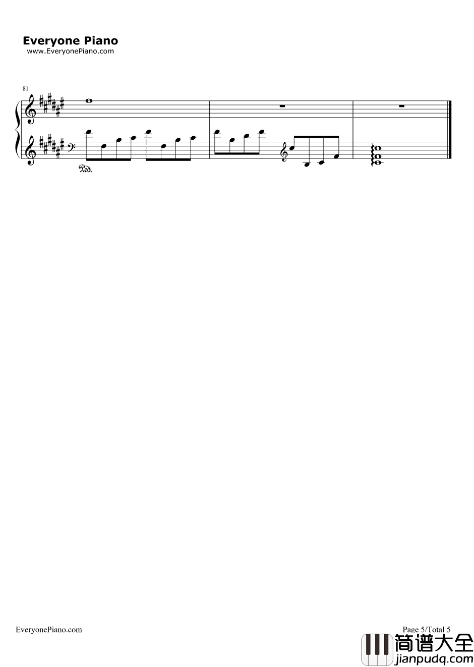 木漏れ日钢琴谱_riya_CLANNAD插曲