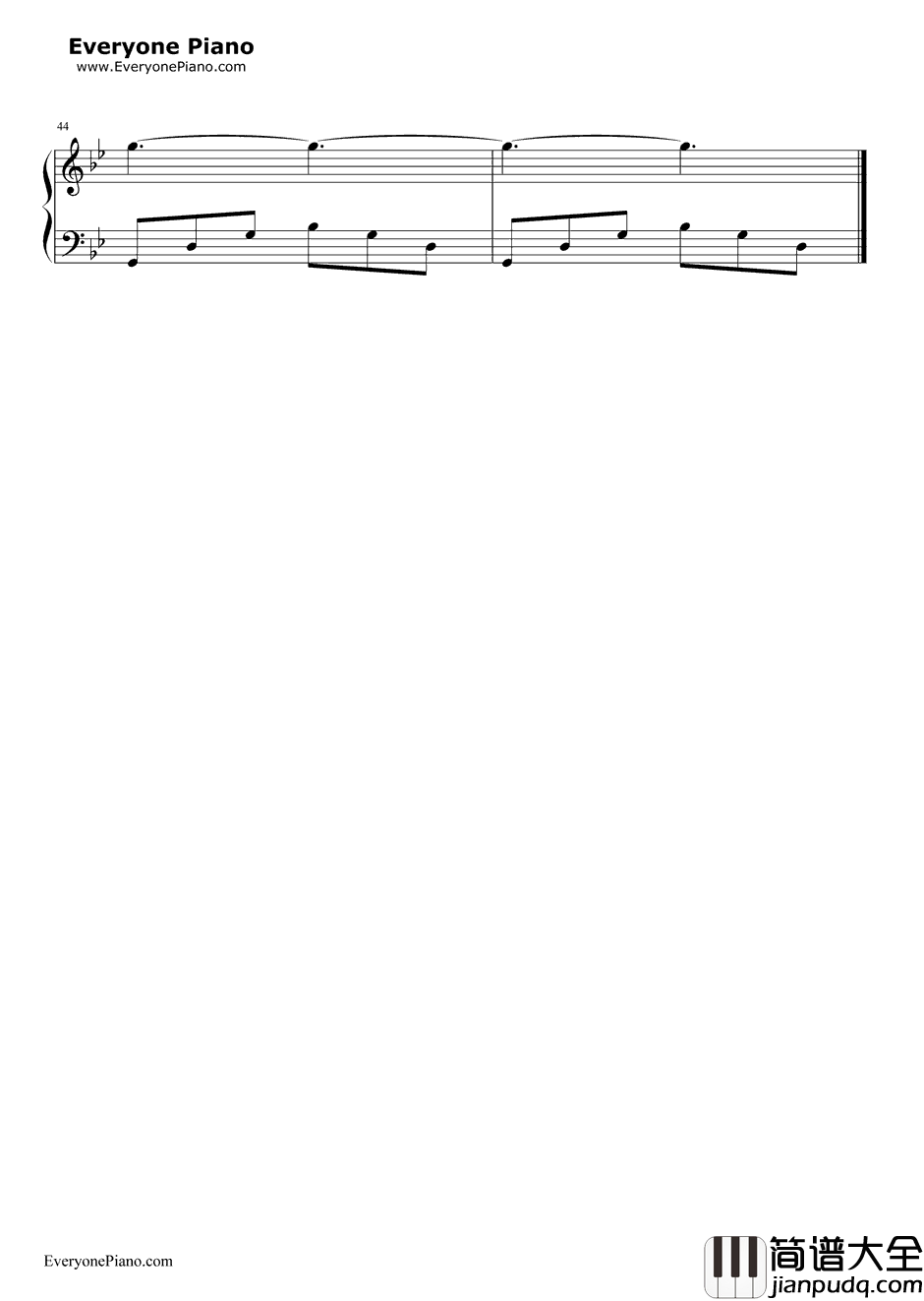 一片落叶钢琴谱_邓丽君