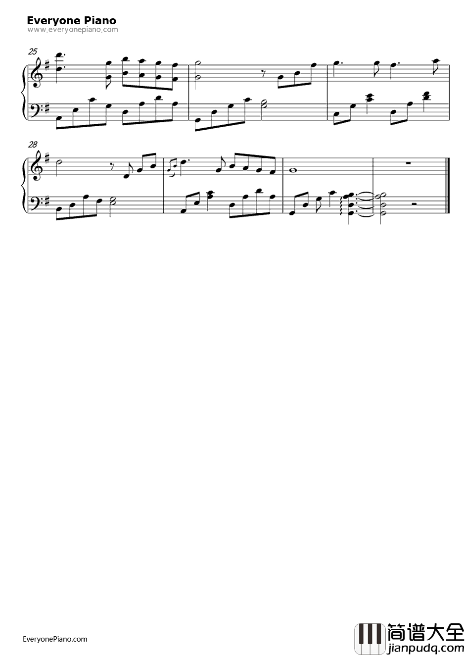 周杰伦婚礼音乐钢琴谱__周杰伦