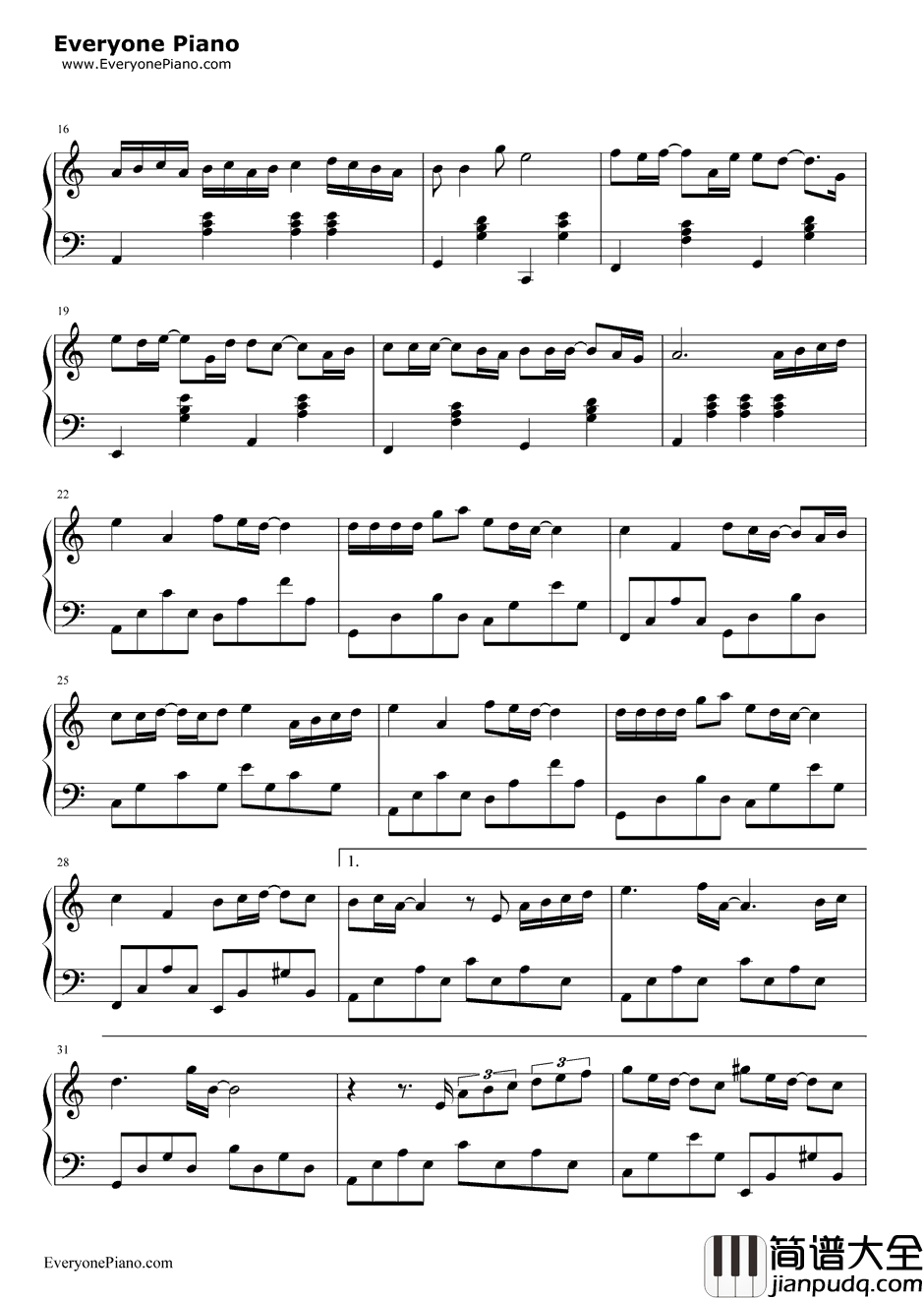 过火钢琴谱_张信哲