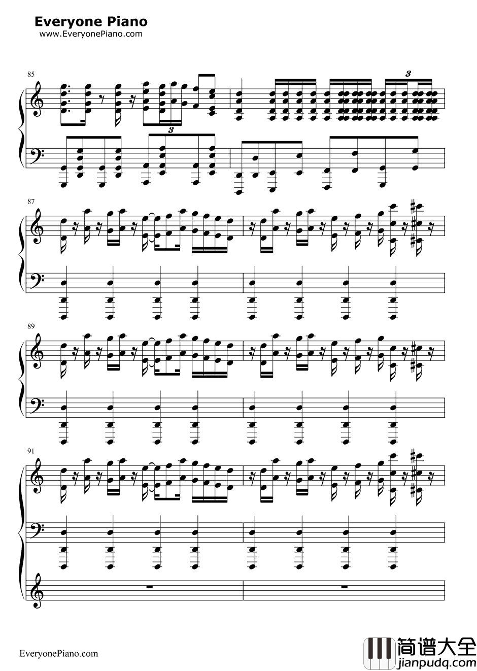 Night_of_Nights钢琴谱_东方Project_十六夜咲夜主题曲改编曲_黑乐谱