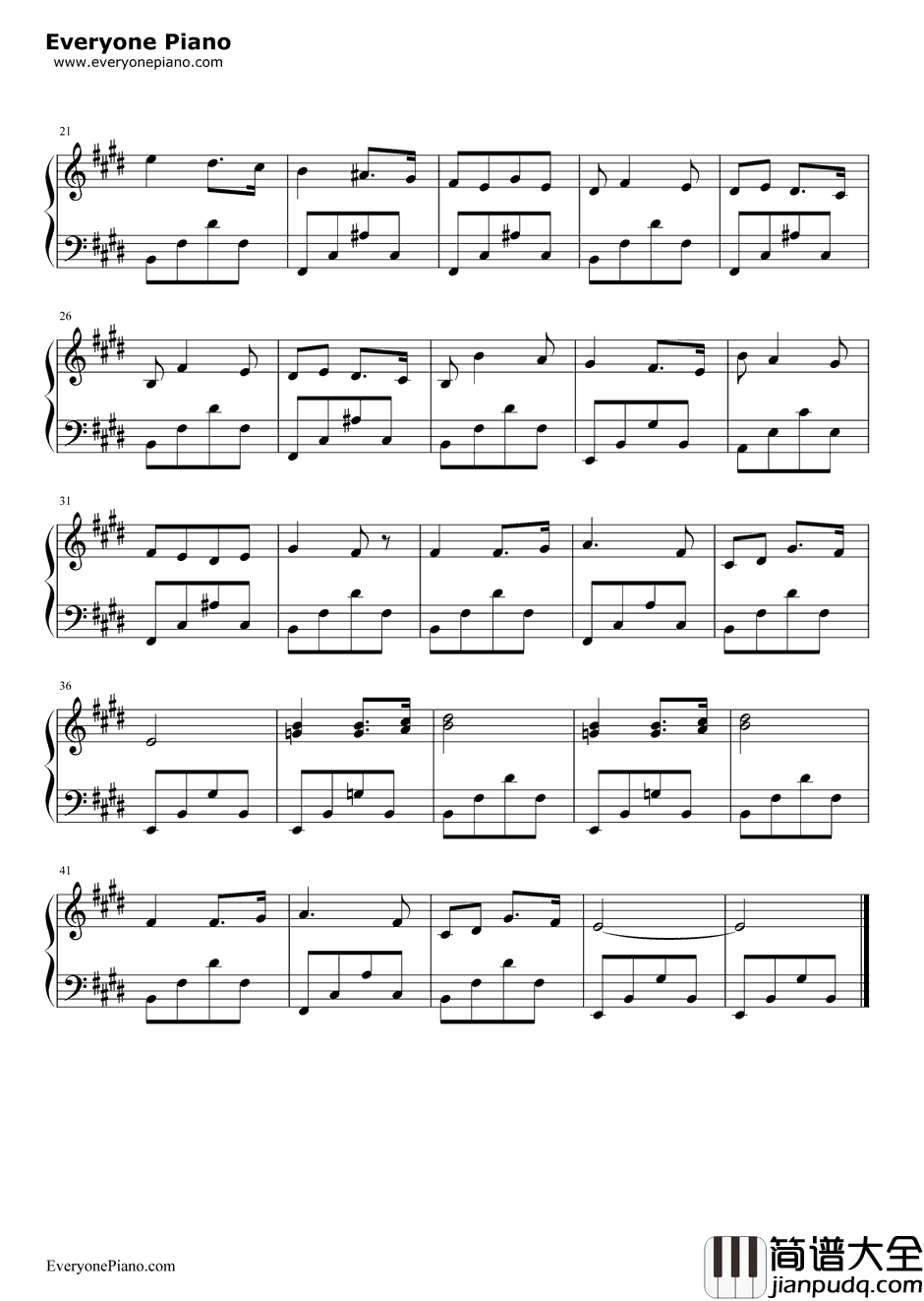 安慰钢琴谱_门德尔松