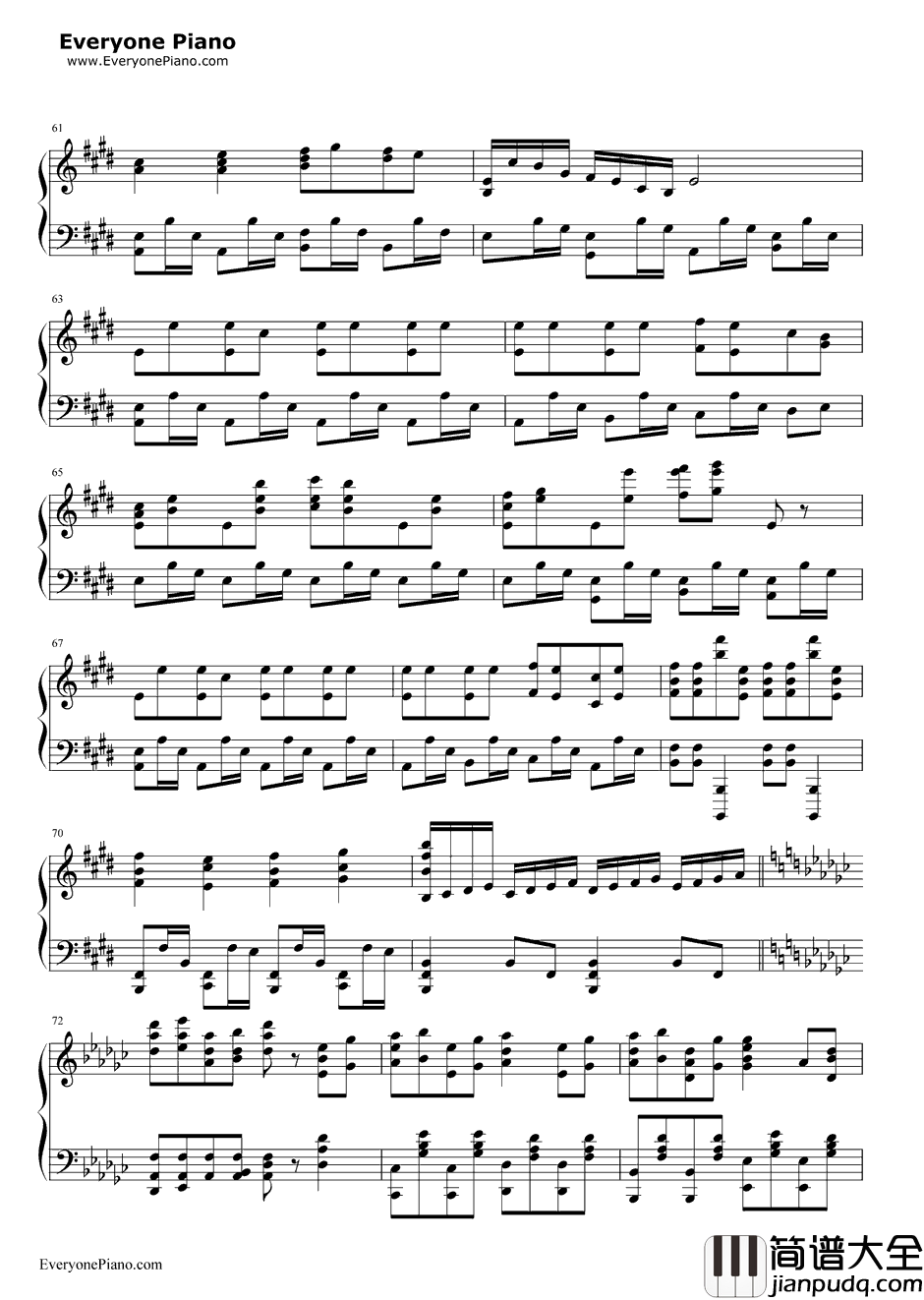 白金ディスコ钢琴谱_阿良良木月火(井口裕香)_白金Disco_伪物语OP3