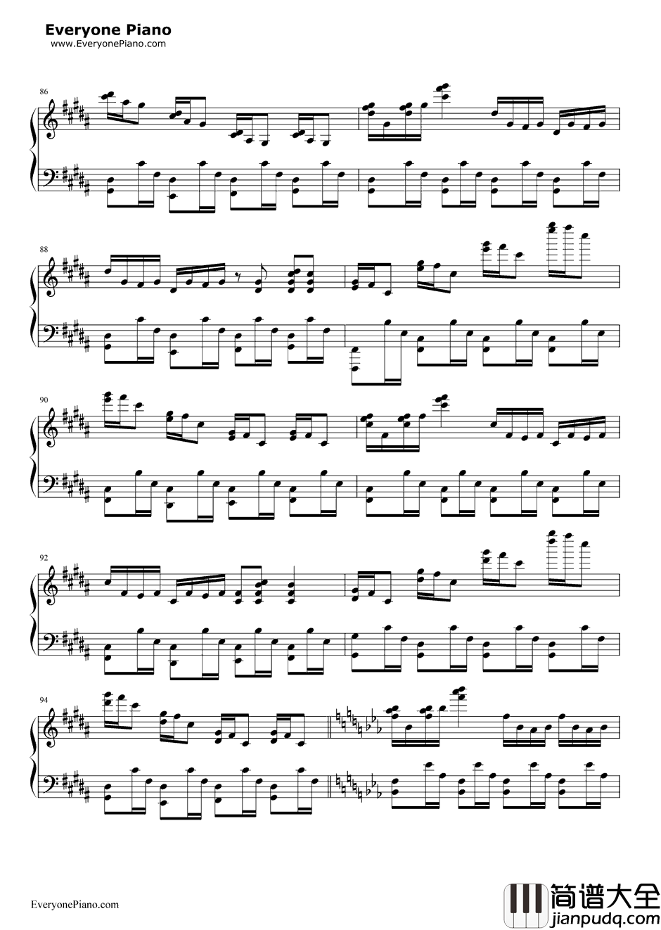 白金ディスコ钢琴谱_阿良良木月火(井口裕香)_白金Disco_伪物语OP3