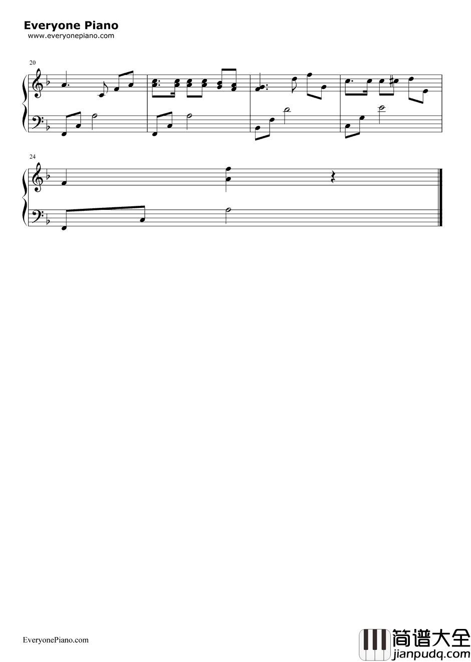 威尼斯旋律钢琴谱_威尼斯旋律