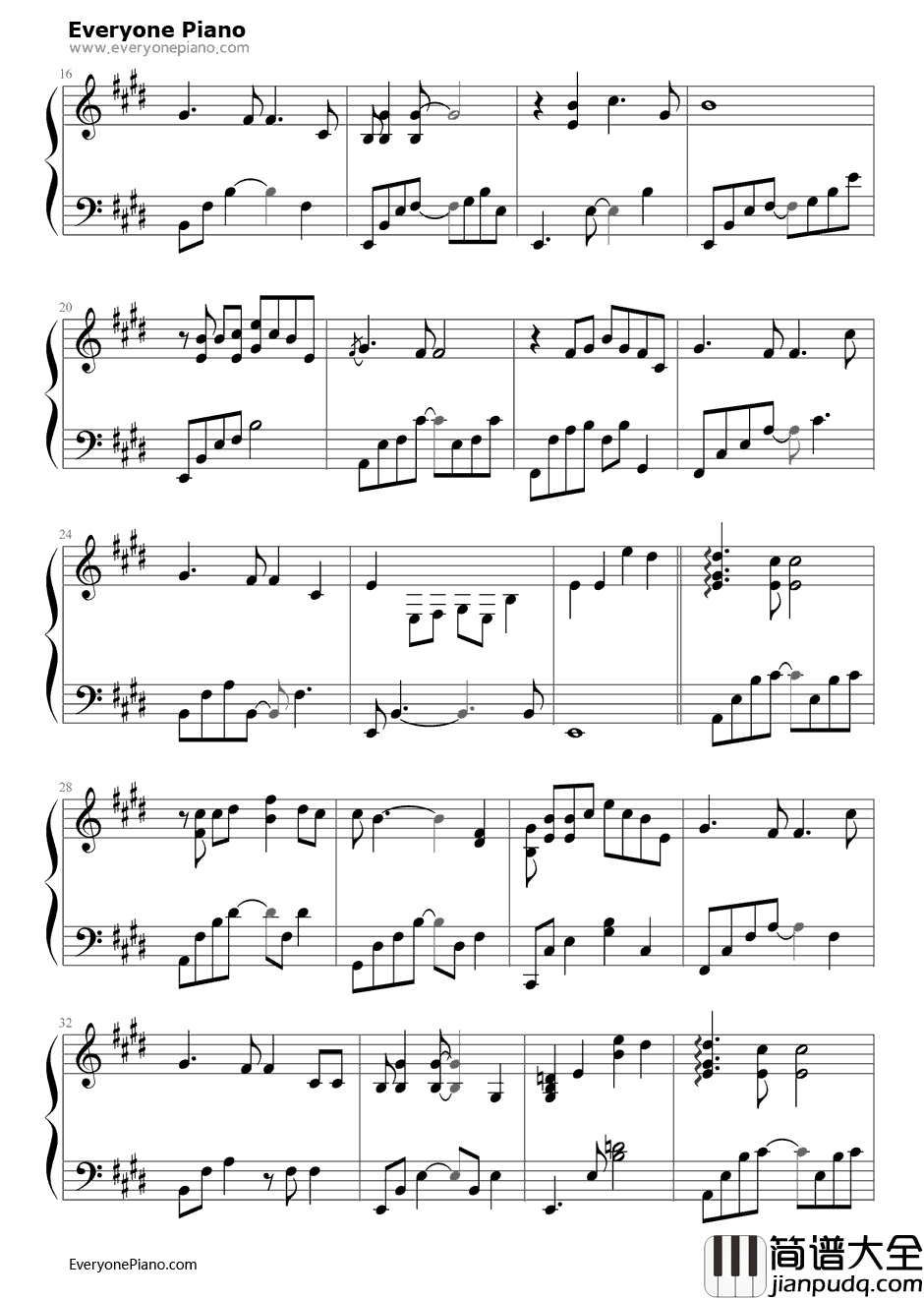 回家的路钢琴谱_刘德华_失孤主题曲