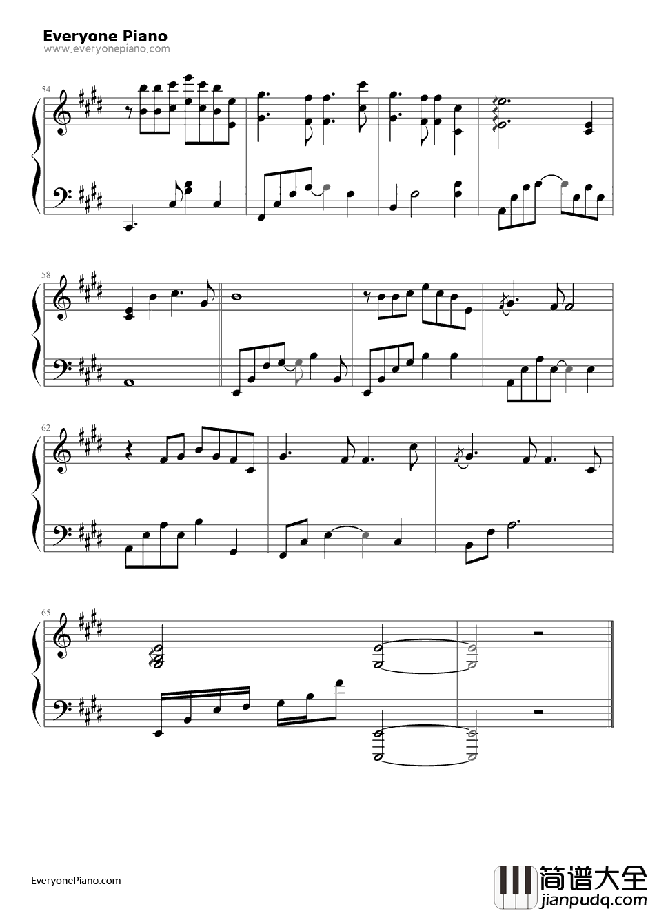 回家的路钢琴谱_刘德华_失孤主题曲