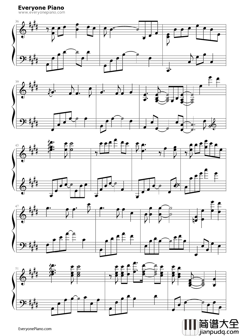 回家的路钢琴谱_刘德华_失孤主题曲