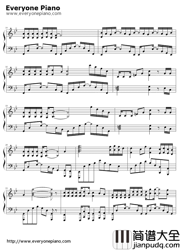 天下有情人钢琴谱_周华健/齐豫