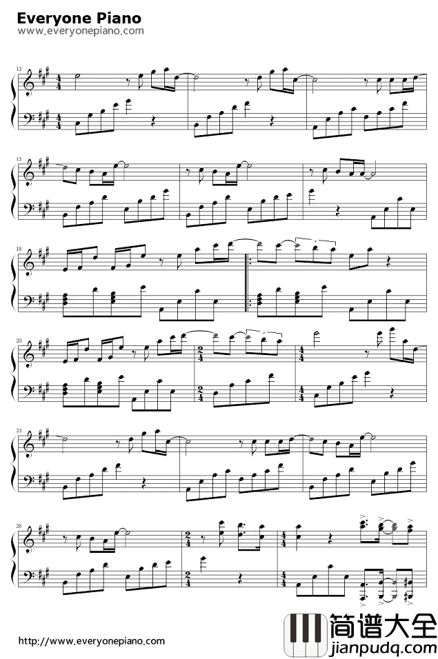 孤独钢琴谱_理查德·克莱德曼Richard_Clayderman