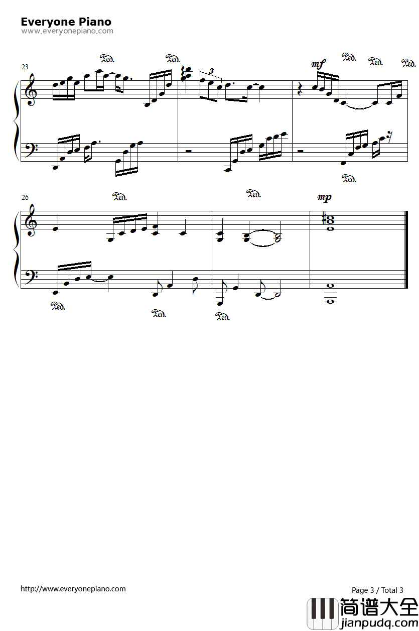 我最闪亮钢琴谱_07年快乐男声