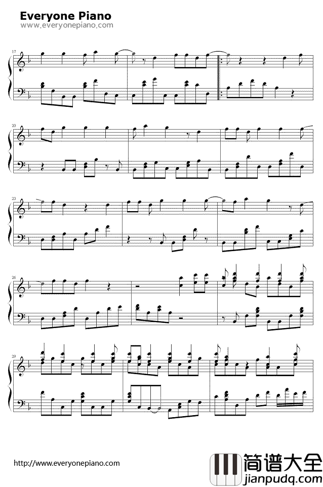 日不落钢琴谱_蔡依林