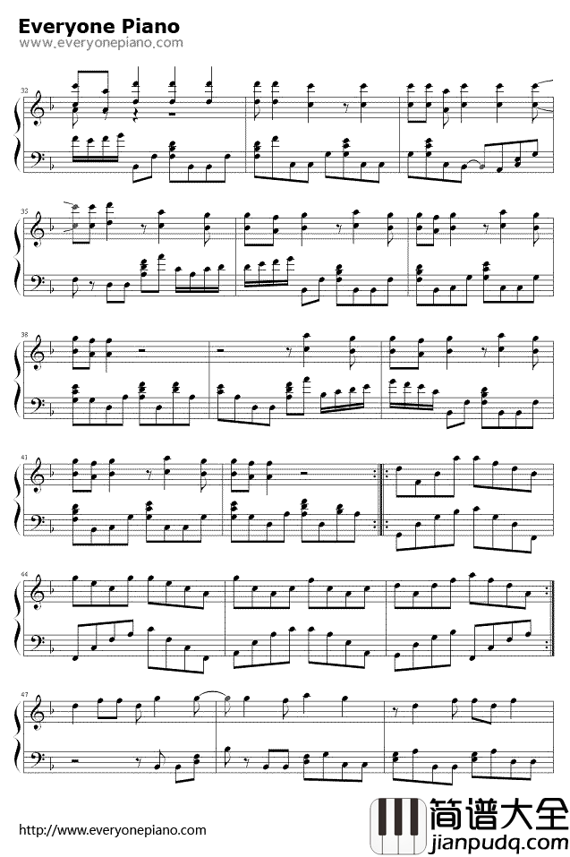 日不落钢琴谱_蔡依林