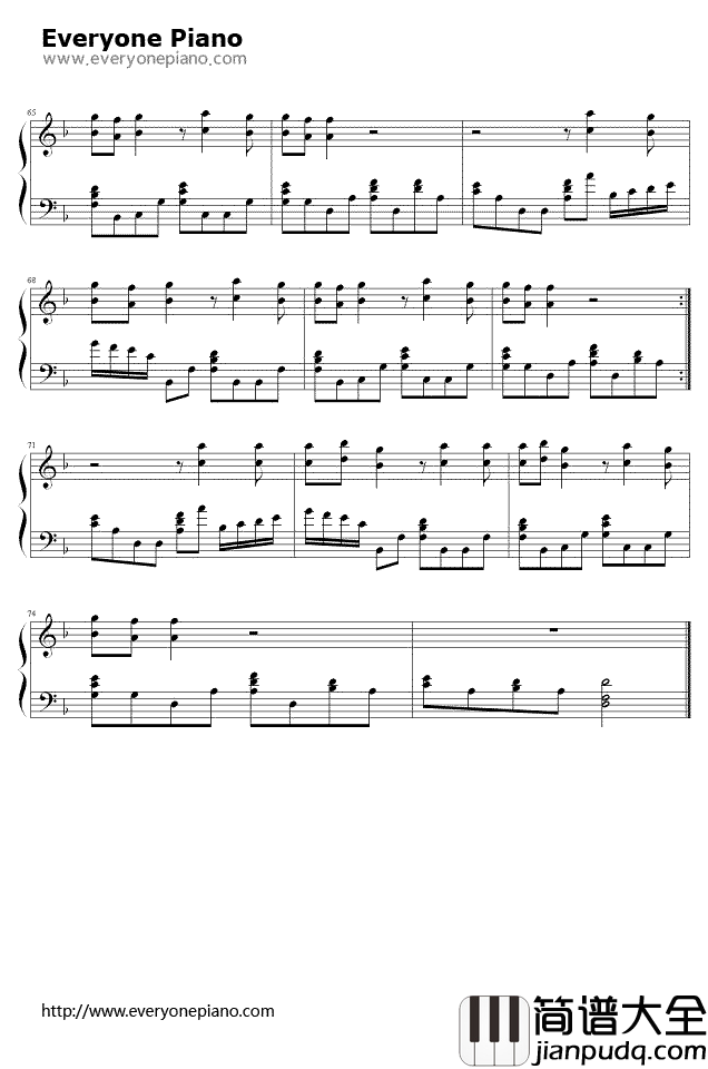 日不落钢琴谱_蔡依林