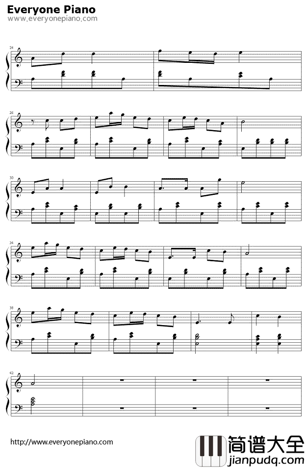 泥娃娃钢琴谱_罗中