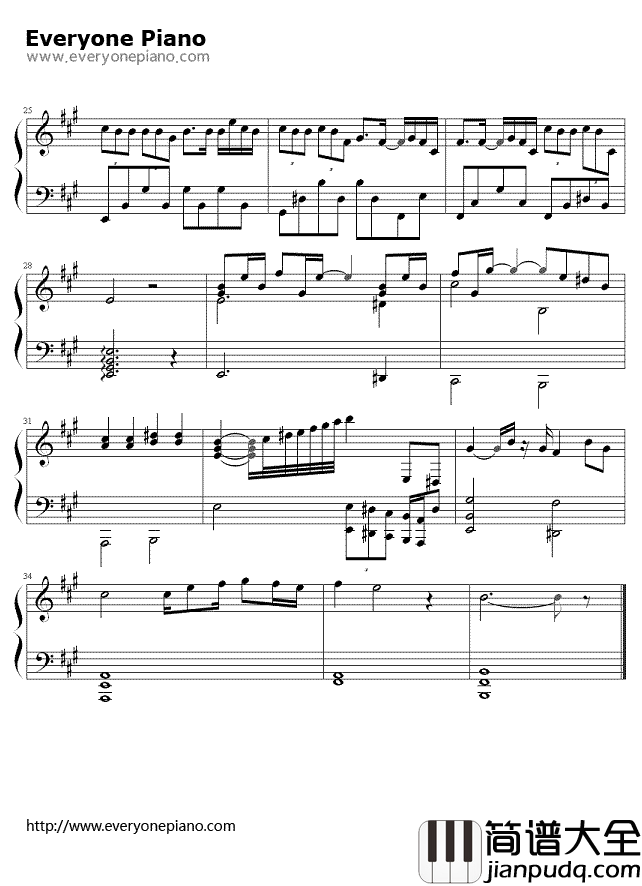 冰雨钢琴谱_刘德华