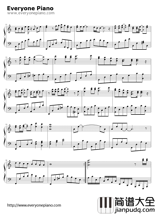 死了都要爱钢琴谱__信乐团