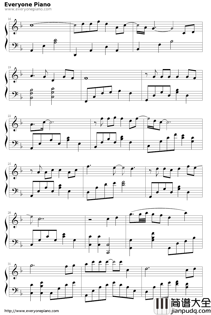 为爱痴狂钢琴谱_金志文_中国好声音