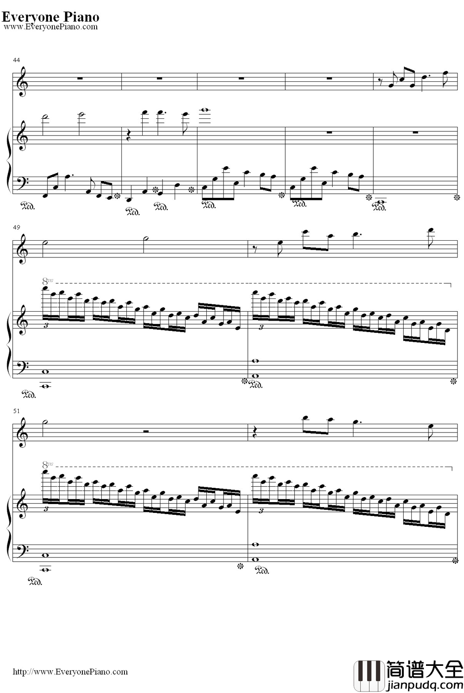 时光倒流钢琴谱_JOHNBEANY