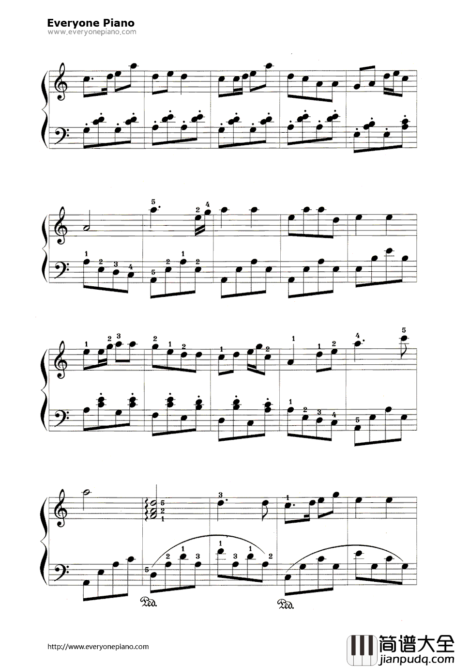 草原英雄小姐妹钢琴谱_吴应炬