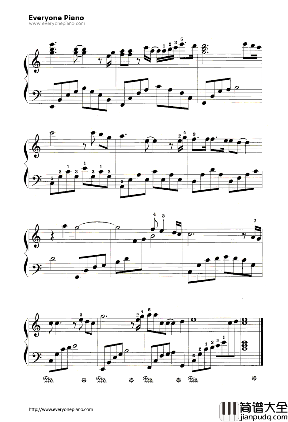 烛光里的妈妈钢琴谱__谷建芬