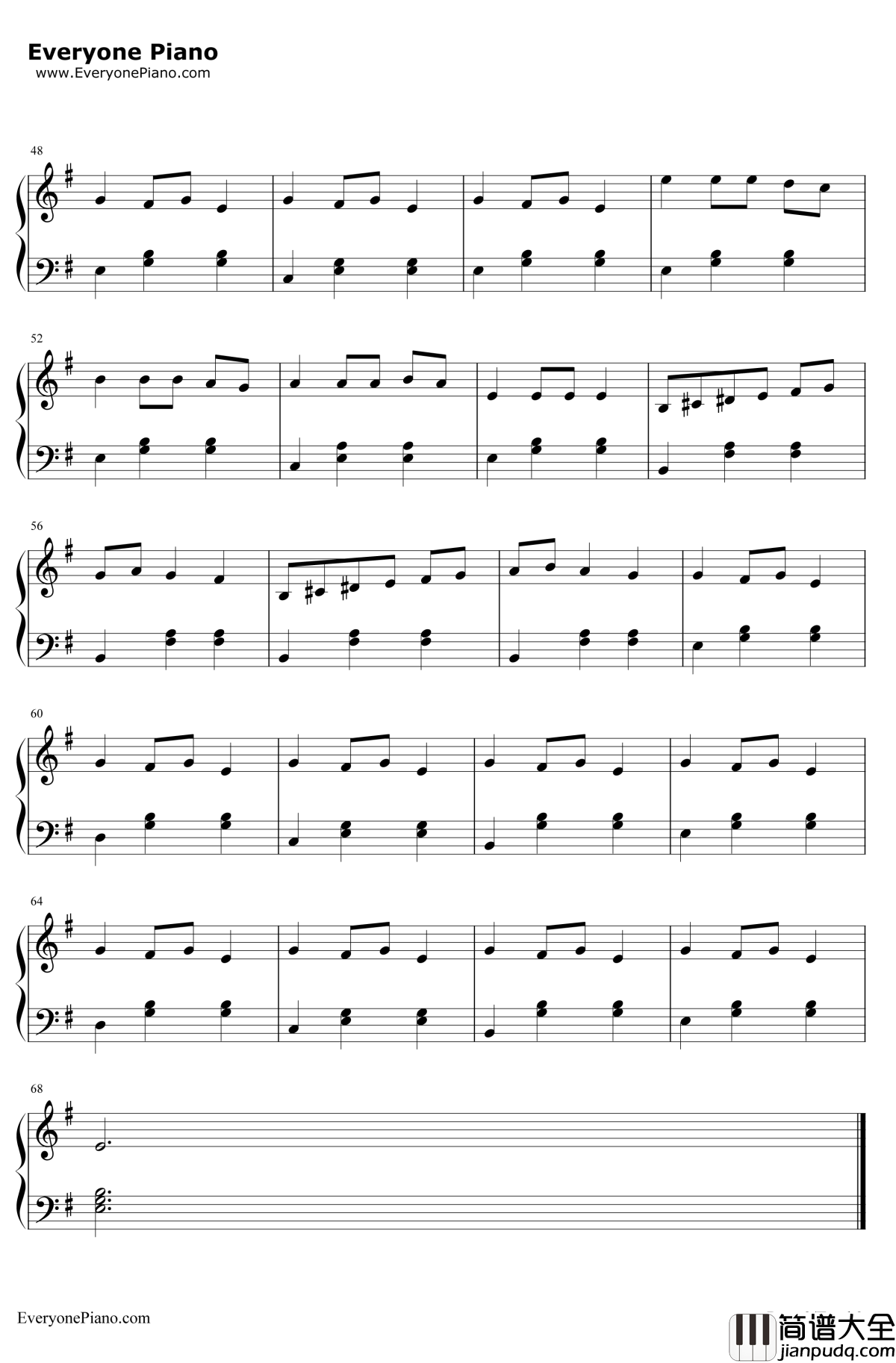 Carol_of_The_Bells钢琴谱_Mykola_Dmytrovych_Leontovych_钟声颂歌_圣诞歌曲