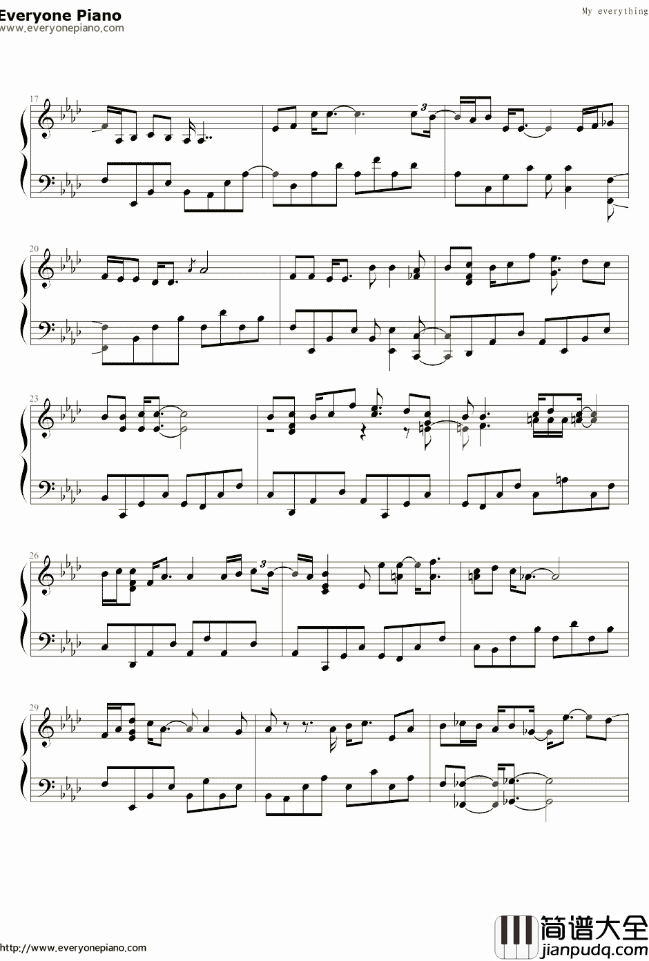 My_Everything钢琴谱_李敏镐Lee_MinHo_我的一切