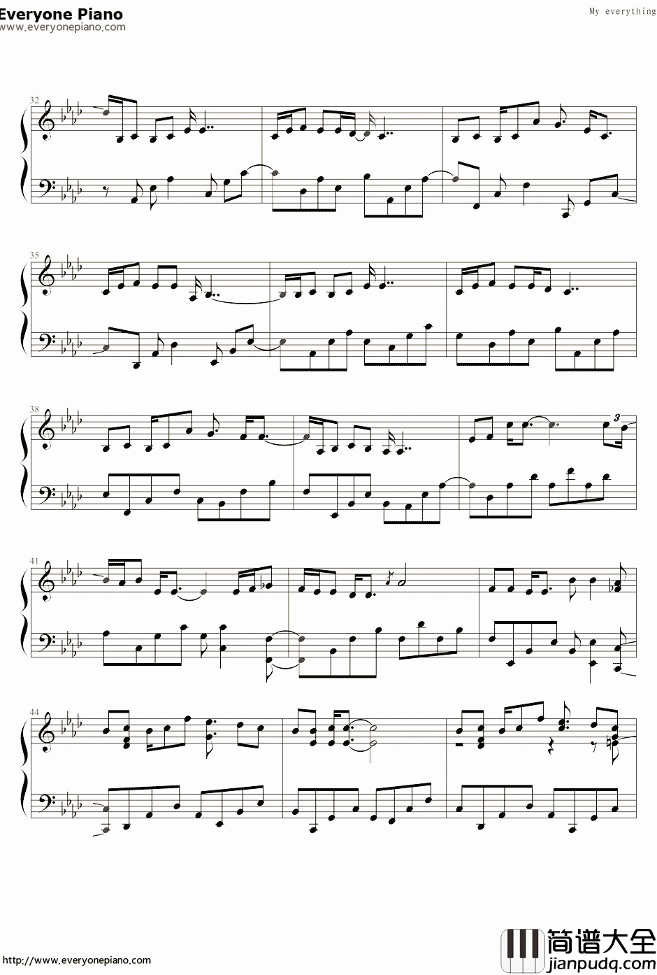 My_Everything钢琴谱_李敏镐Lee_MinHo_我的一切