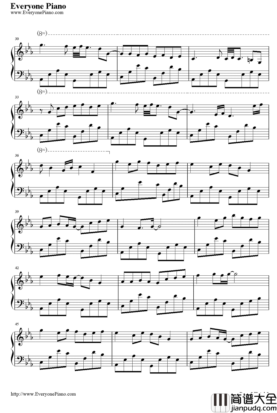 解夏钢琴谱_华少翌