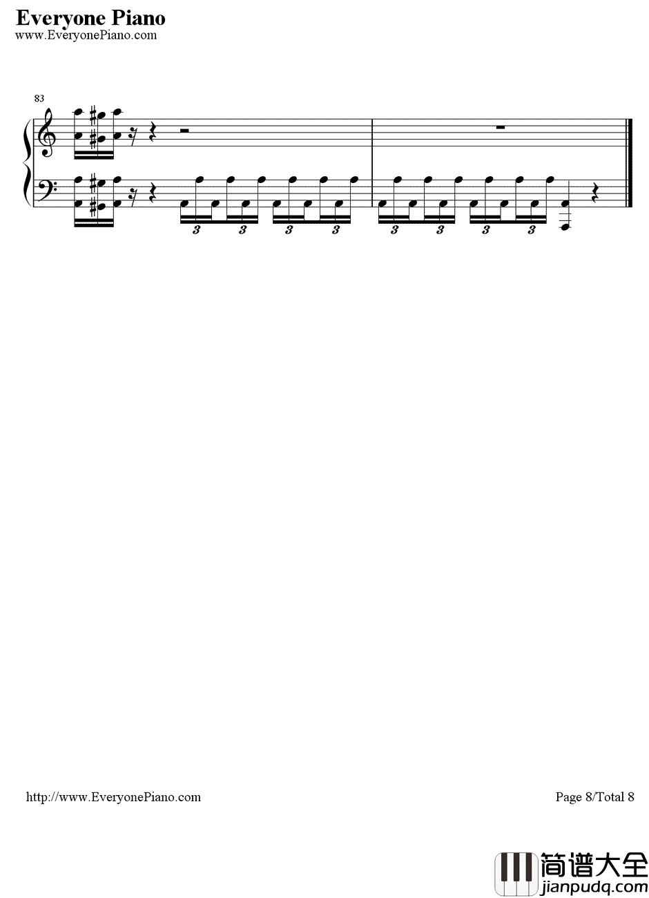 幽灵盛典2钢琴谱_Brandy_劲乐团的主题曲