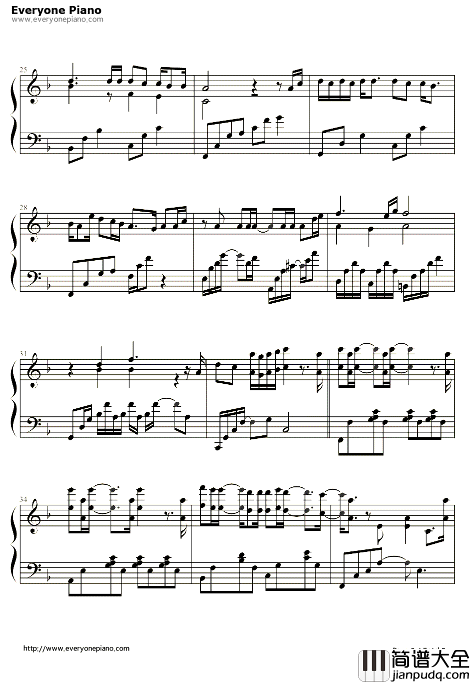 相见不如怀念钢琴谱_樊凡__小爸爸_片尾曲