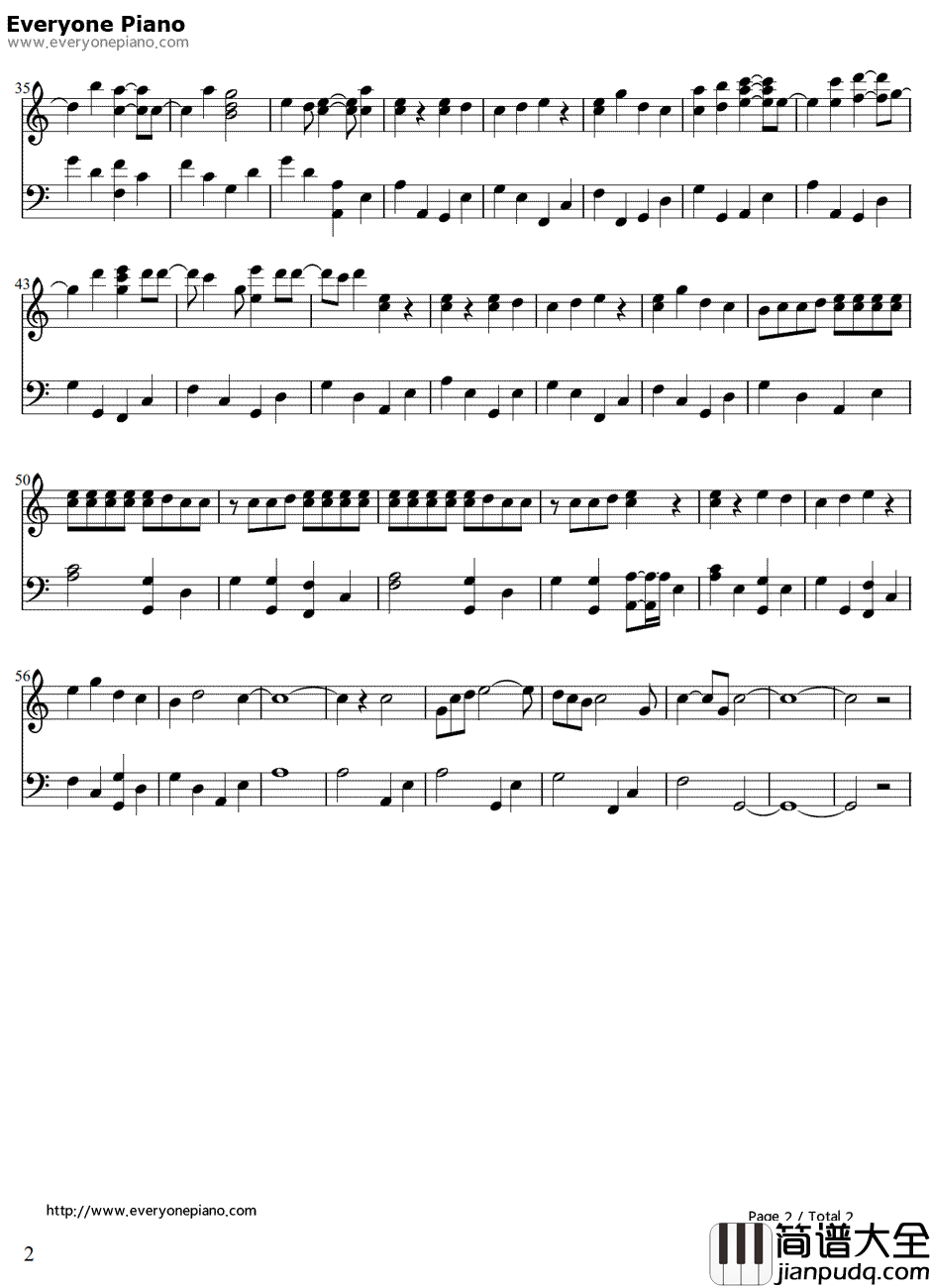 Be_as_One钢琴谱_melody.__妖精的尾巴_ED6