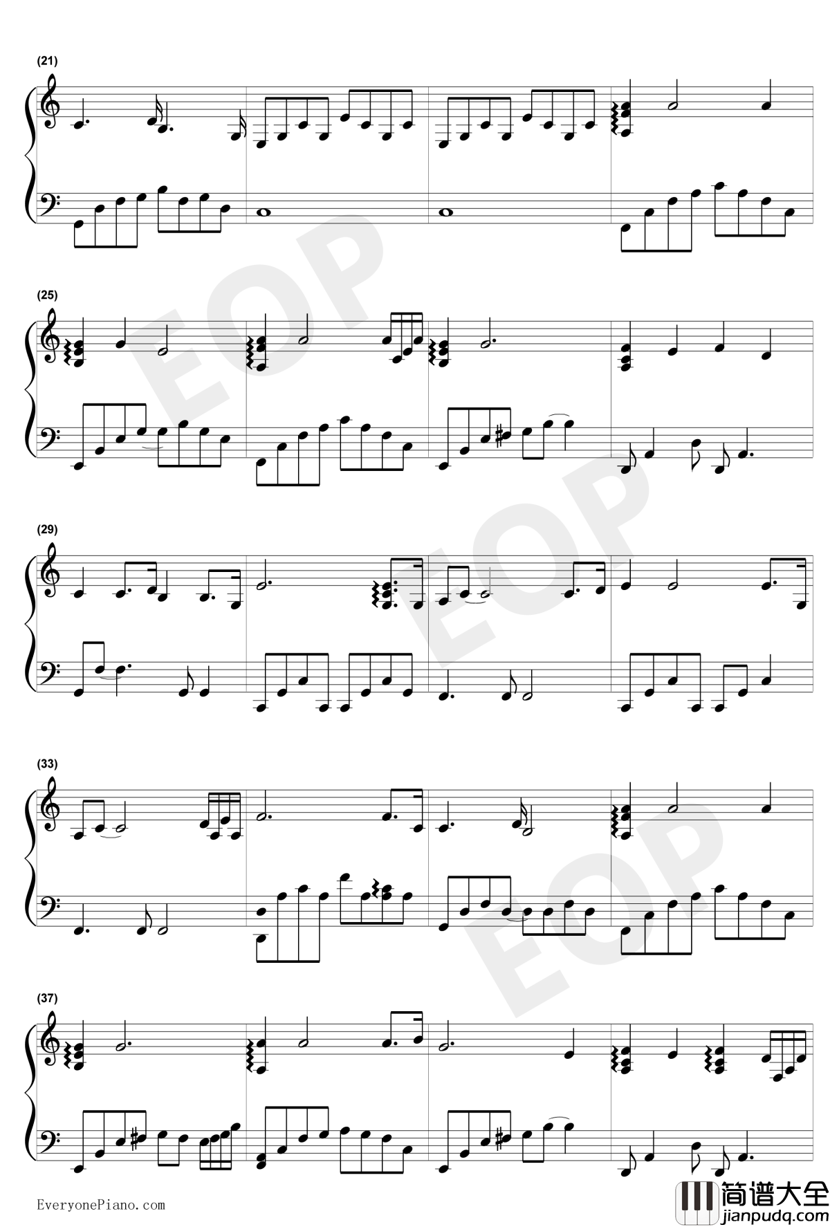 白日梦钢琴谱_The_Daydream