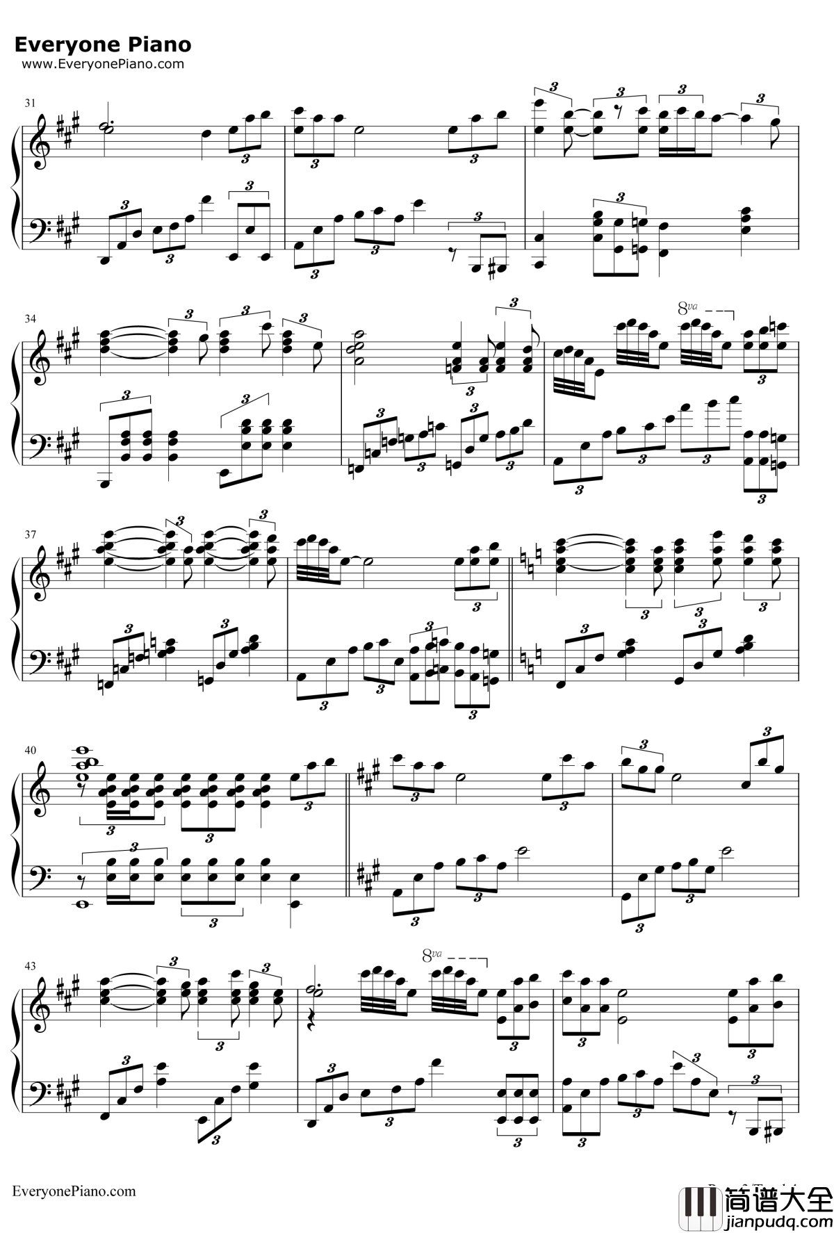 爱钢琴谱_莫文蔚