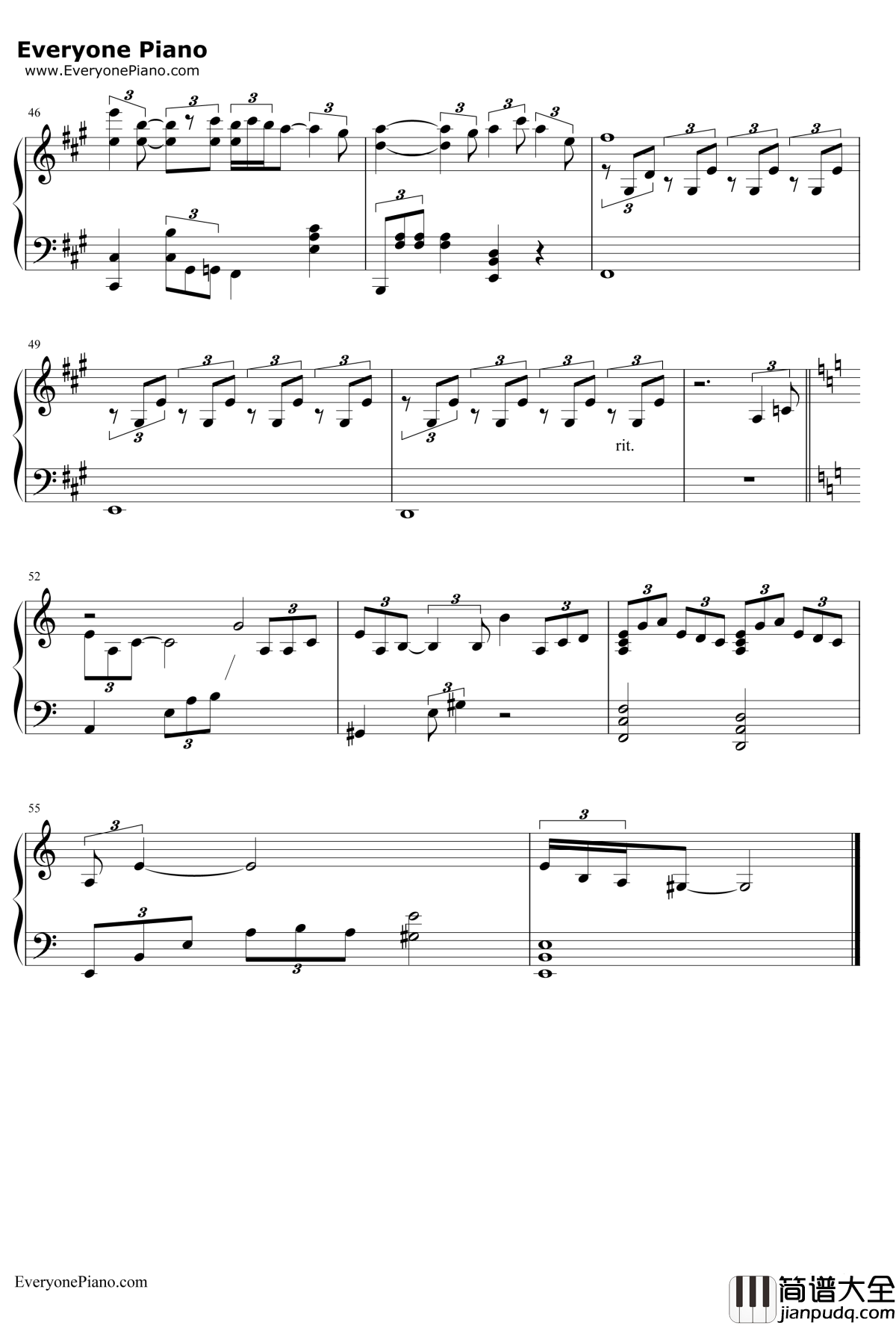 爱钢琴谱_莫文蔚