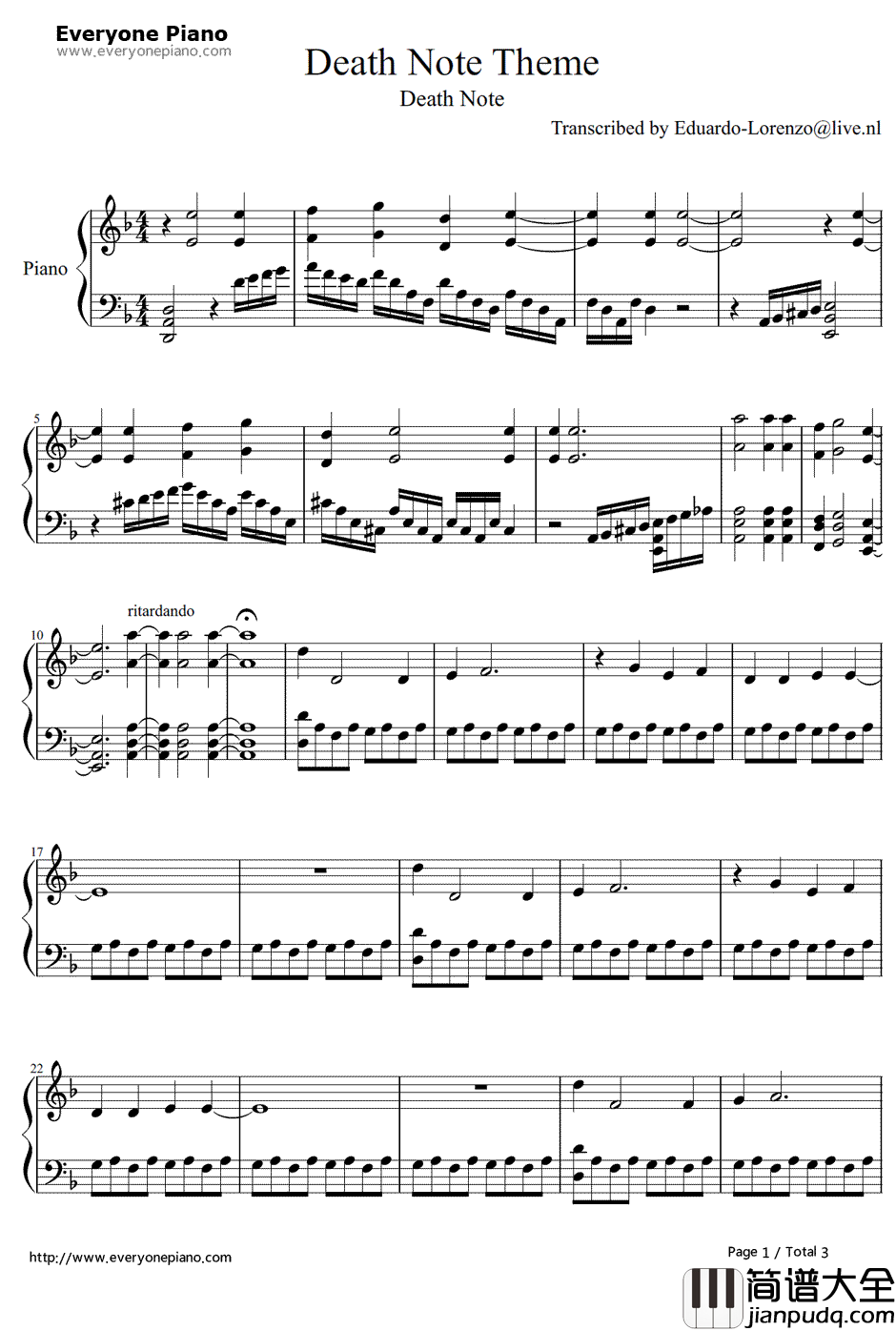 Death_Note_Theme钢琴谱_平野义久__死亡笔记_(DeathNote)插曲