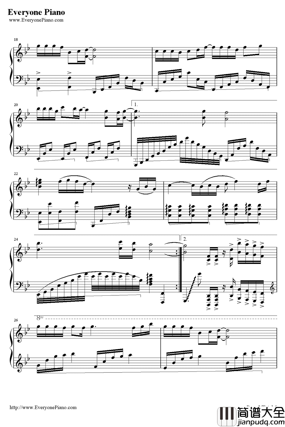 爱上你是一个错钢琴谱_杨培安