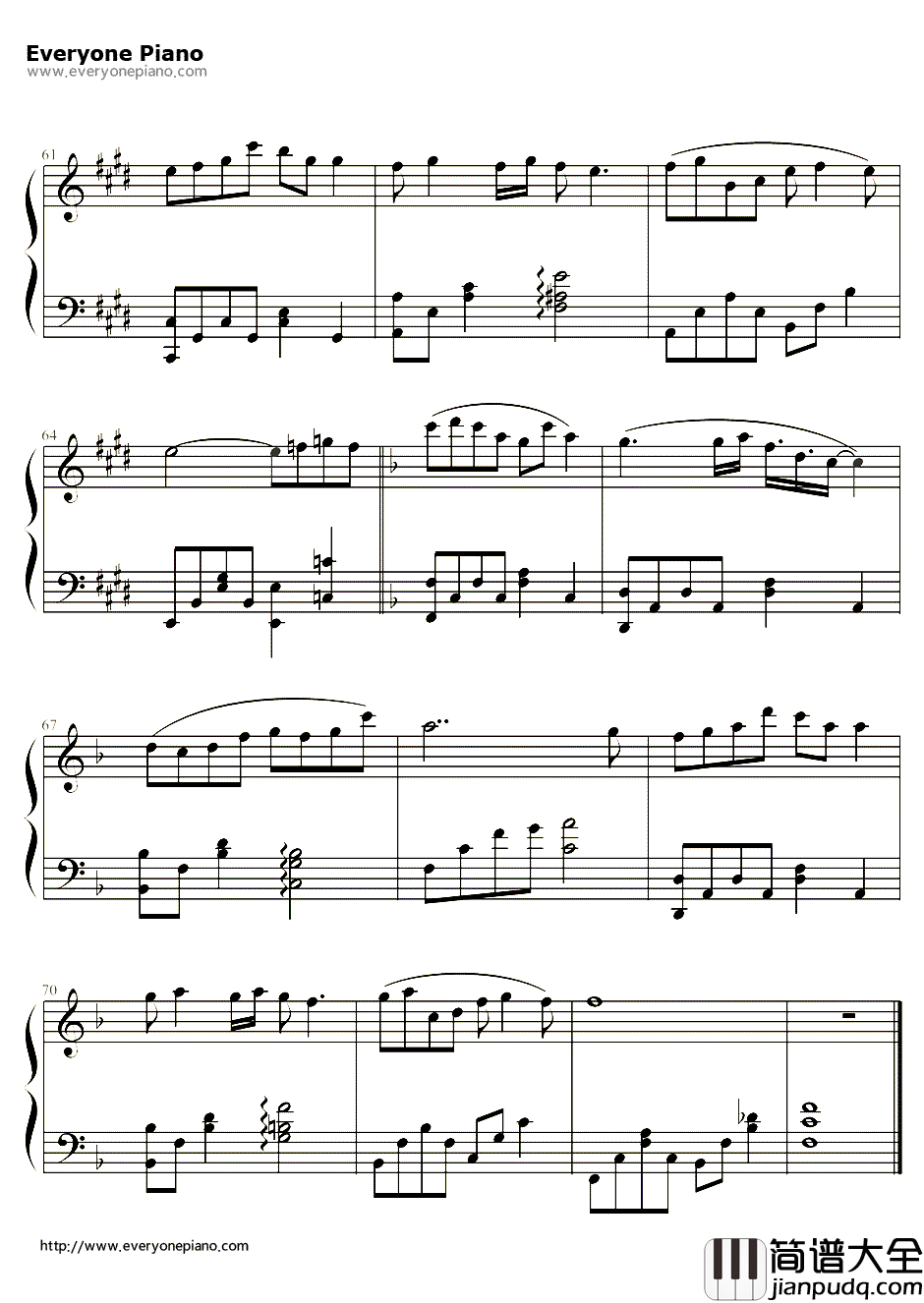 月西江钢琴谱_初音ミク