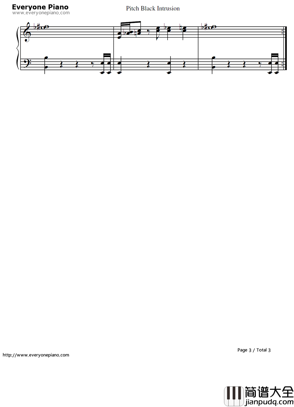 Pitch_Black_Intrusion钢琴谱__恶魔城苍月十字架_原声