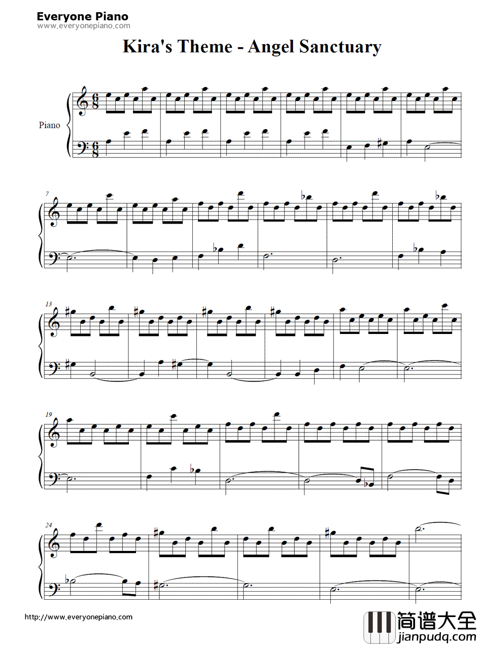 Kira's_Theme钢琴谱_七瀬光