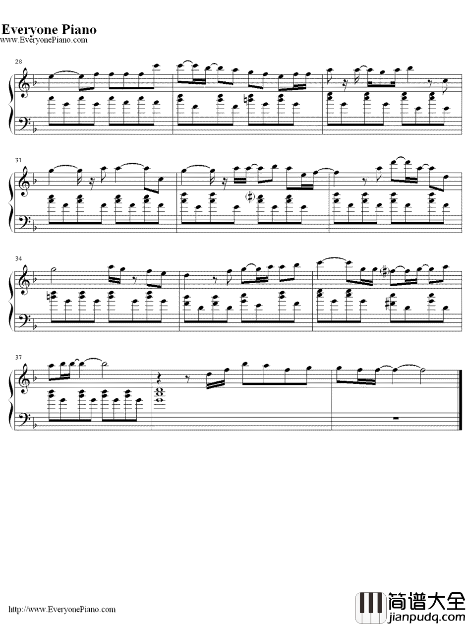 仿佛回到少女时代钢琴谱_zard_柯南剧场_第十四个目标_主题曲