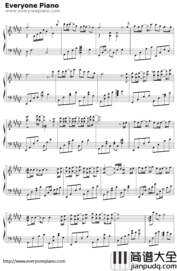 可惜不是你_钢琴谱_梁静茹