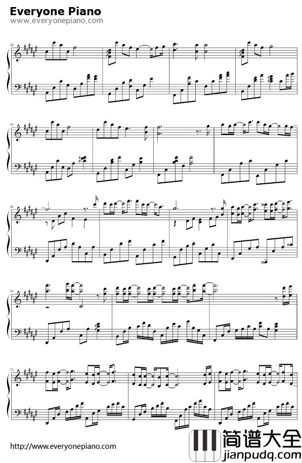 可惜不是你_钢琴谱_梁静茹