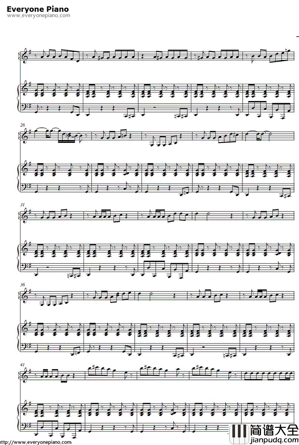 Blurred_Lines钢琴谱_Robin_Thicke_&_T.I._&_Pharrell