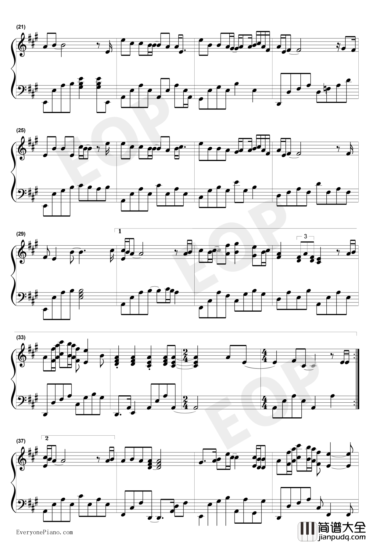 残酷月光钢琴谱_林宥嘉