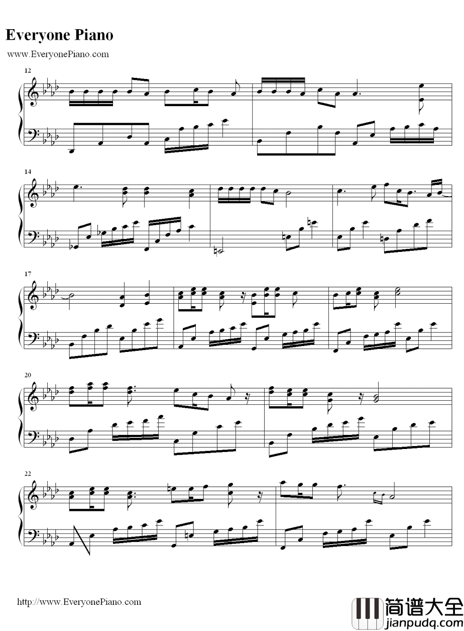 落叶归根钢琴谱_王力宏