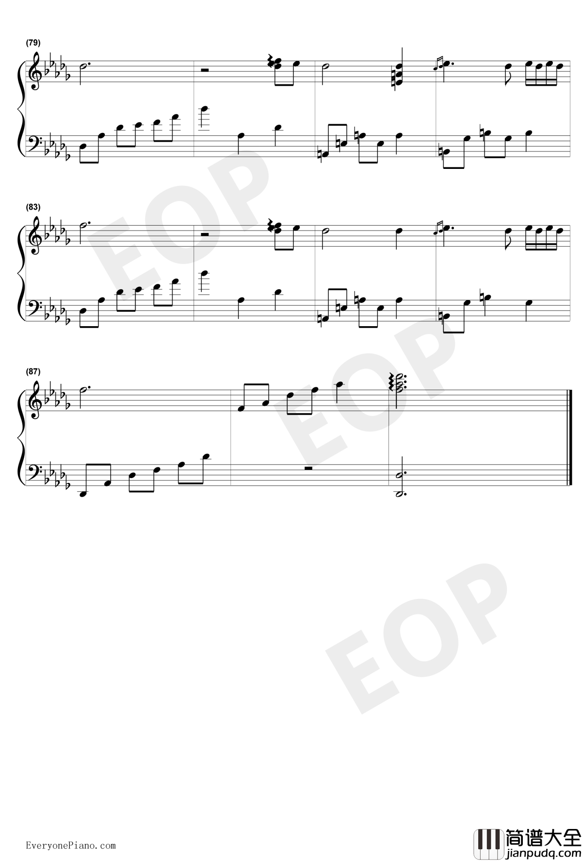 复苏钢琴谱_The_Daydream白日梦_Again_A_Melody_Tree