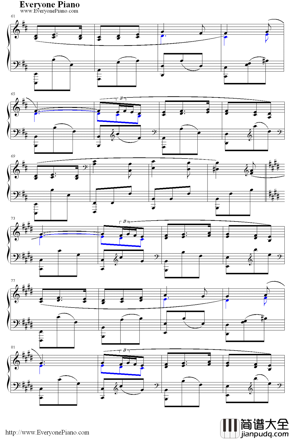 满天钢琴谱_Kalafina_Fate/Zero第19集片尾曲