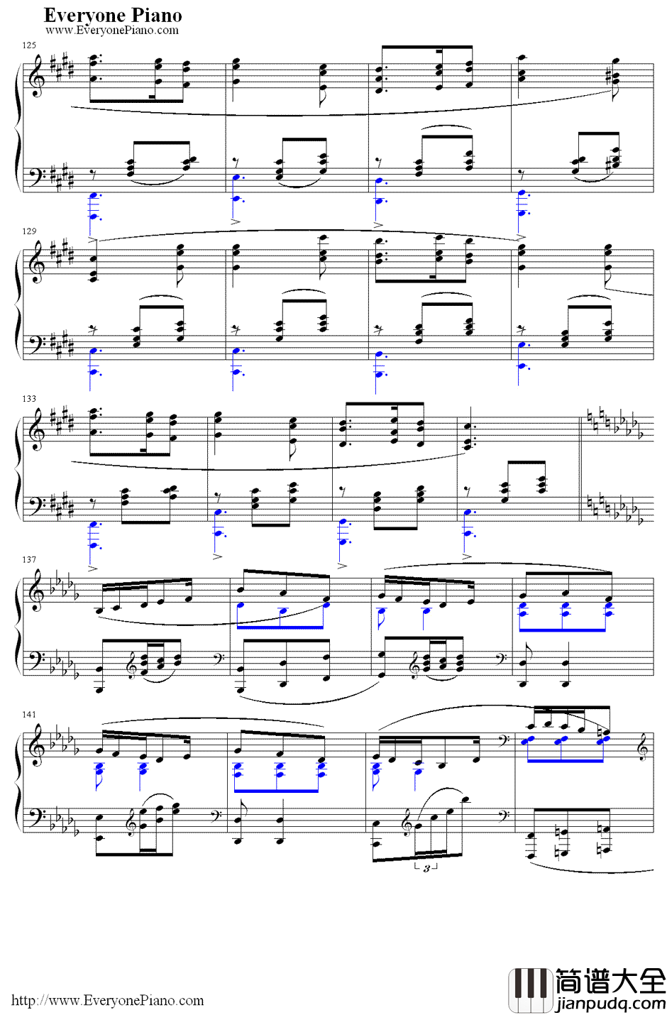 满天钢琴谱_Kalafina_Fate/Zero第19集片尾曲